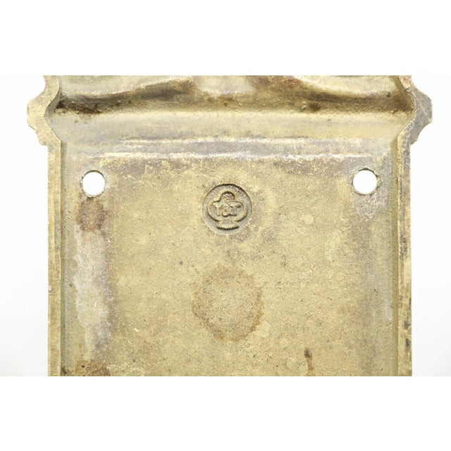 Mid 20th Century Yale & Towne Pair of Decorative Entry Plates For Sale - Image 6 of 7