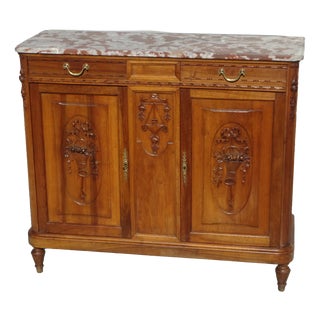 Art Deco Buffet in Walnut and Aleppo Breccia, 1920s For Sale