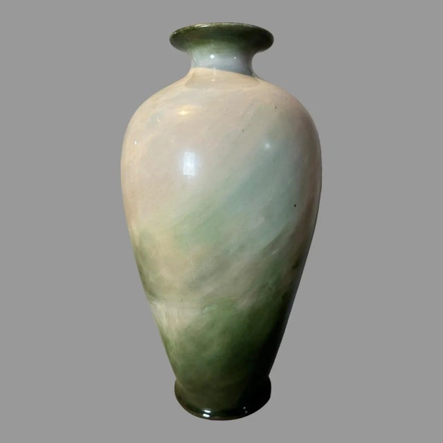 Antique Belleek 14.75" Hand Painted Porcelain Portrait Vase of a Maiden For Sale - Image 6 of 11