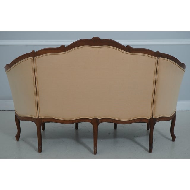 French 9 Leg Walnut Settee Loveseat For Sale - Image 17 of 18