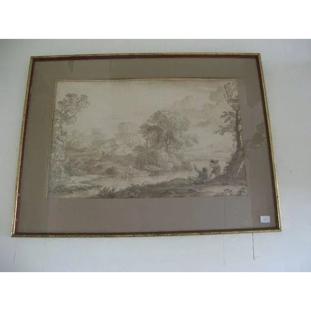 Italian 17th Century Landscape Ink Wash For Sale - Image 3 of 10