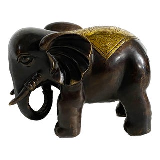 Chinoiserie Bronze Elephant Sculpture For Sale