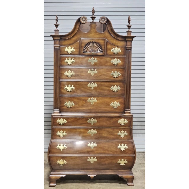 Store Item: KITTINGER Williamsburg CW-190 Mahogany Chippendale Bombe Highboy Rare Only 150 Ever Made Description: Copied...