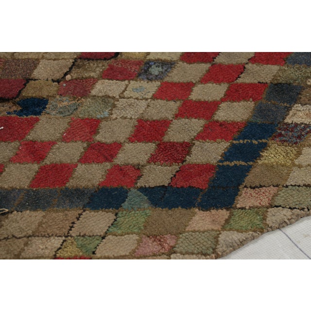 1920s Antique Hooked Rug With Geometric Medallions and Patterns From Rug & Kilim For Sale - Image 5 of 8