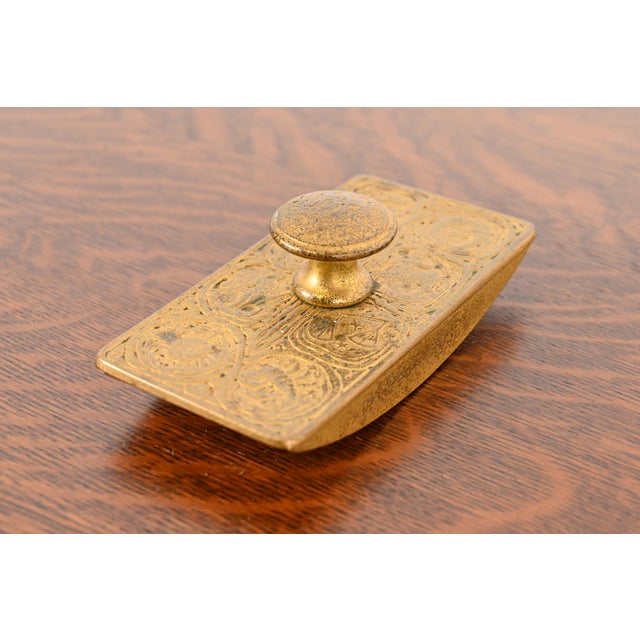 Tiffany Studios New York Zodiac Pattern Bronze Doré Rocker Blotter For Sale - Image 12 of 12