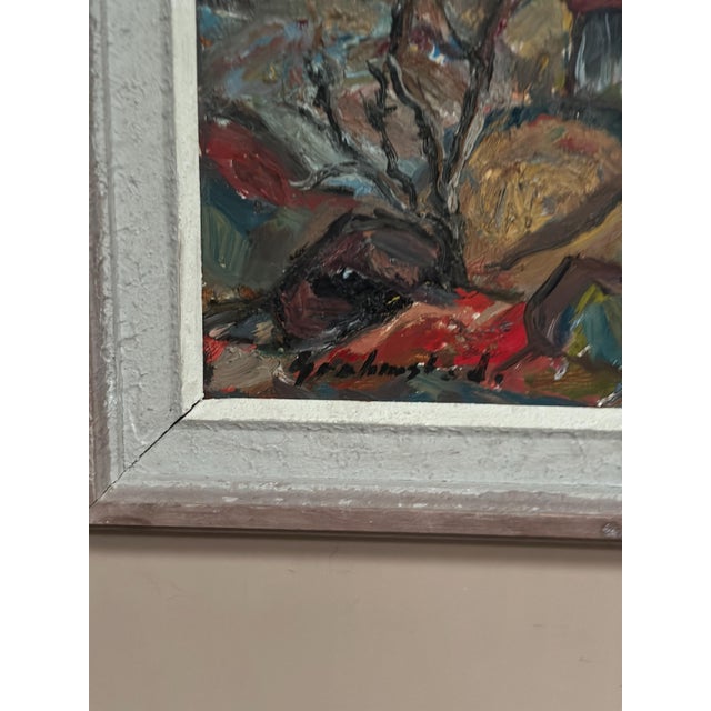 Nils Grahmstad, Cottage with a Red Roof, 1960s, Oil on Canvas For Sale - Image 12 of 18