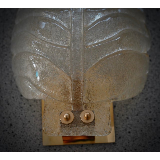 Mid-Century Modern Murano Art Glass Gold Graniglia and Brass Wall Light and Sconces, 2000 For Sale - Image 3 of 10