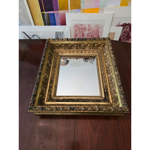 Late 19th Century Antique Gilded Mirror With Wide Frame For Sale - Image 5 of 8