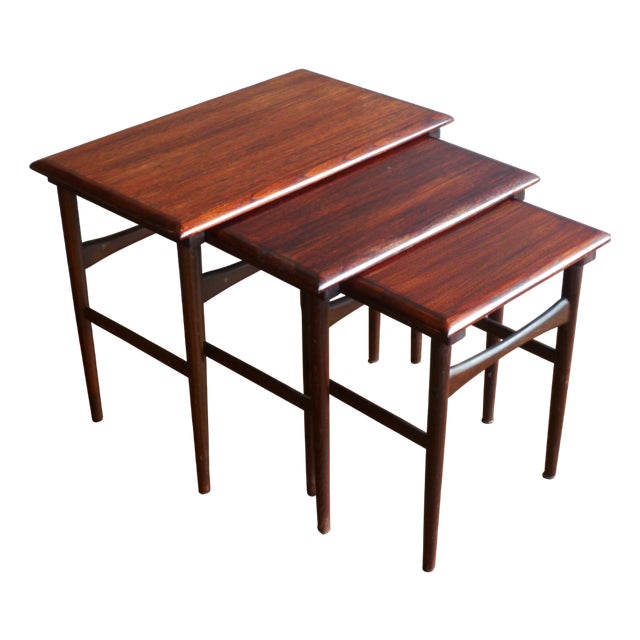 Vintage Danish Nesting Tables from Dyrlund, 1960s, Set of 3 For Sale