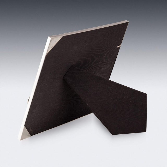 Large Vintage French Silver Photograph Frame from Hermès, Paris For Sale - Image 5 of 12