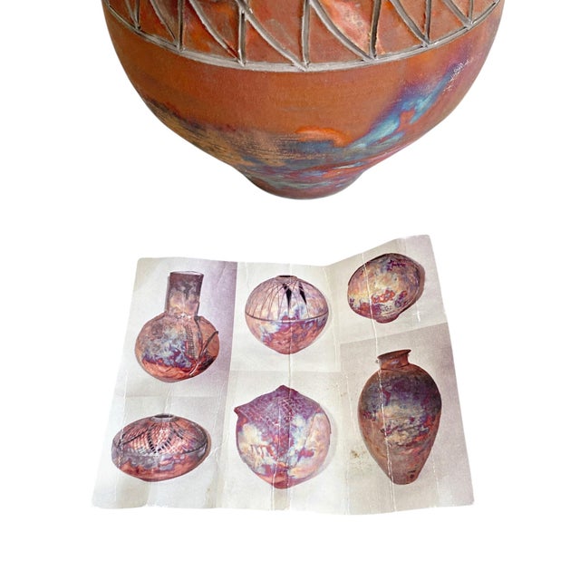 VTG Steve Ernt Raku Studio Art Pottery Signed Metallic Glaze 7" For Sale - Image 10 of 10
