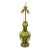 Art Nouveau Green Lusterware and Gilt Table Lamp For Sale