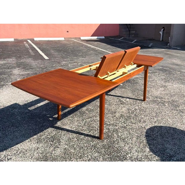 Mid Century Danish Teak Dining Set W/ 2 Butterfly Leaves & 8 Chairs For Sale - Image 11 of 15