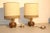 Mid-Century Modern Italian Wood & Brass Table Lamps, 1950, Set of 2 For Sale - Image 3 of 6