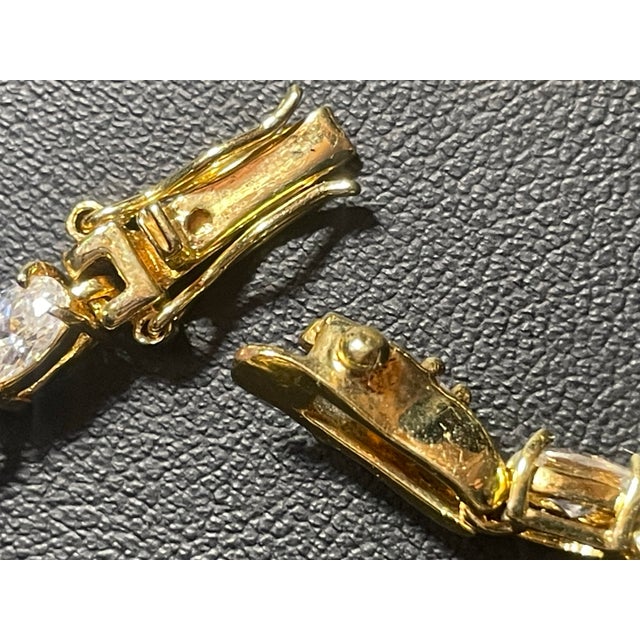 1960s Ballou company/B.A. Ballou & Co. Gold Plated Earrings and Clear Unmarked Cz Tennis Bracelet, 3 Pieces For Sale In South Bend - Image 6 of 8