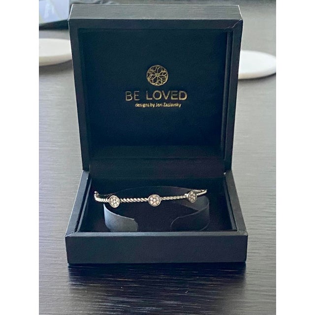 2020s Curated Diamond Bracelet Stack – Rhodium Plated Sterling Silver Pavé Diamond Hamsa, Diamond Bar & Three-Station Bracelet Set - Brand New, Never Worn For Sale - Image 5 of 5