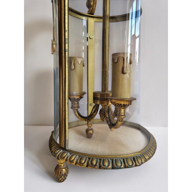Louis XVI Bronze Lanterns, 1950s, Set of 2 For Sale - Image 9 of 12