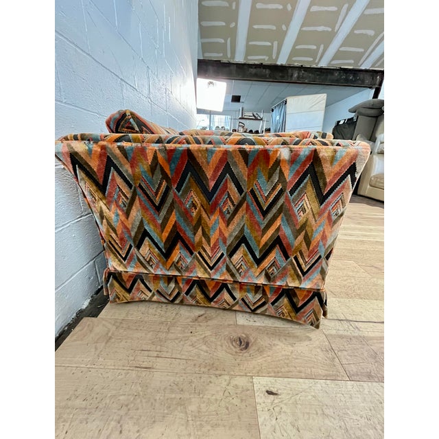 Textile Jack Lenor Larsen Style Mid Century Chevron Sofa For Sale - Image 7 of 12