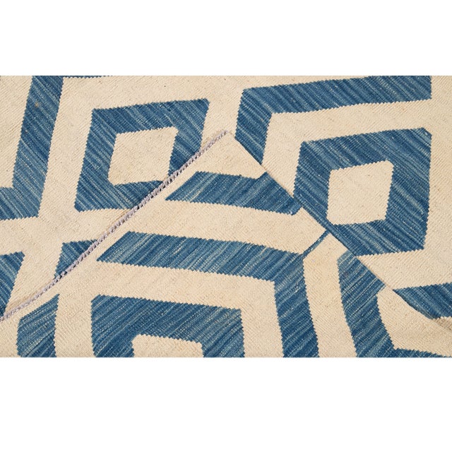 Doris Leslie Blau Vintage Geometric Light Beige Hand-Knotted Wool Rug For Sale - Image 12 of 17