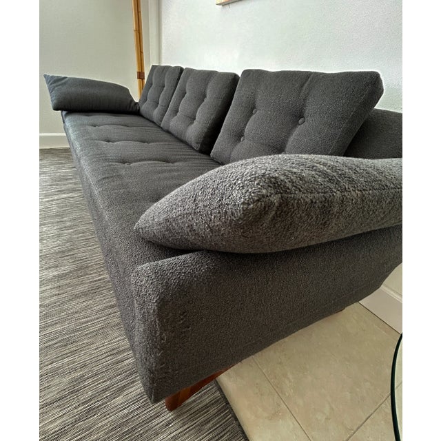 Gray Vintage 1950s MCM Kroehler Gondola Sofa in the Style of Adrian Pearsall for Craft Associates For Sale - Image 8 of 15