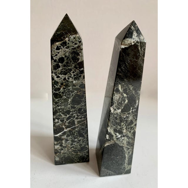 Mid-Century Modern Marble Obelisk Paper Weight Bookends - Set of 3 For Sale - Image 3 of 13