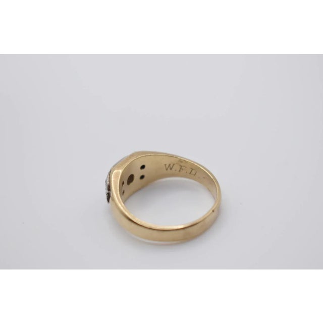 Mid 20th Century Men's Gold Diamond Ring, Size 8.5 For Sale - Image 4 of 6