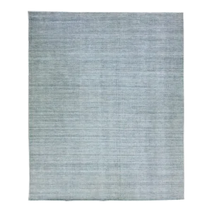 Blue Modern Apadana's Groove Bamboo/Silk Handmade Oversize Rug