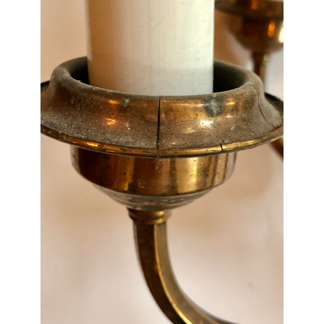 Brass 1900s Art Deco Brass Chandeliers - a Pair For Sale - Image 8 of 12