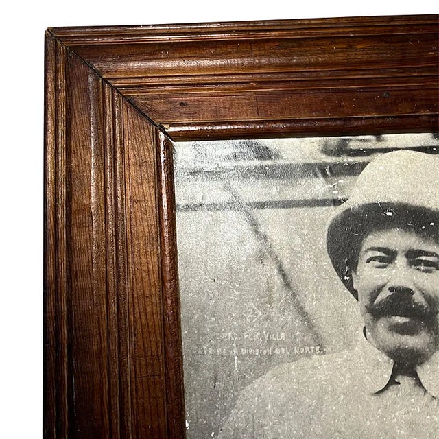 Black Antique Framed Photograph of Pancho Villa – Mexican Revolution - Mexico For Sale - Image 8 of 8