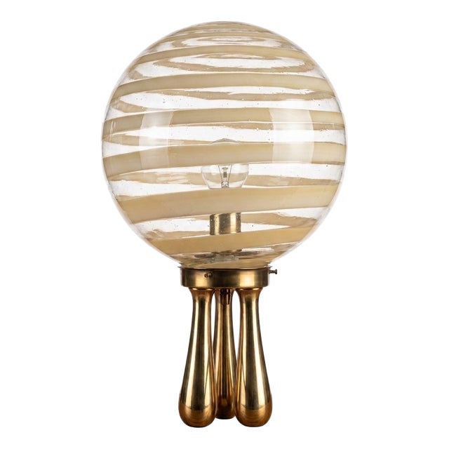 Large Swirl Murano Glass Table Lamp, 1970s For Sale