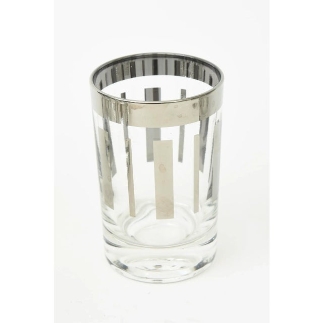 Vintage Silvered Barware Set of 18 Glasses With Silver ,Modern Mid Century For Sale - Image 10 of 12