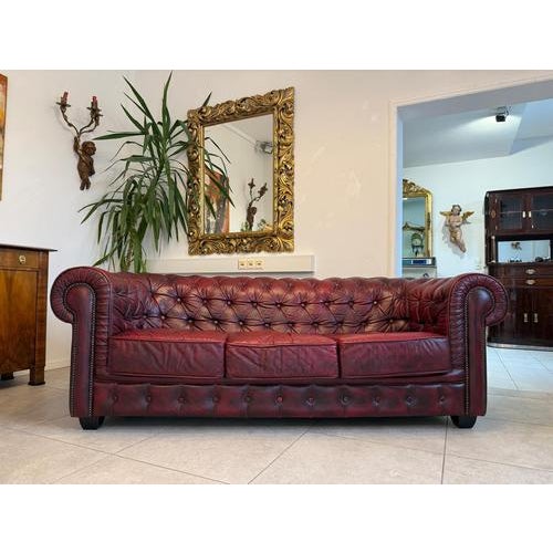 Chesterfield Leather Sofa and Chairs, Set of 3 For Sale - Image 11 of 18