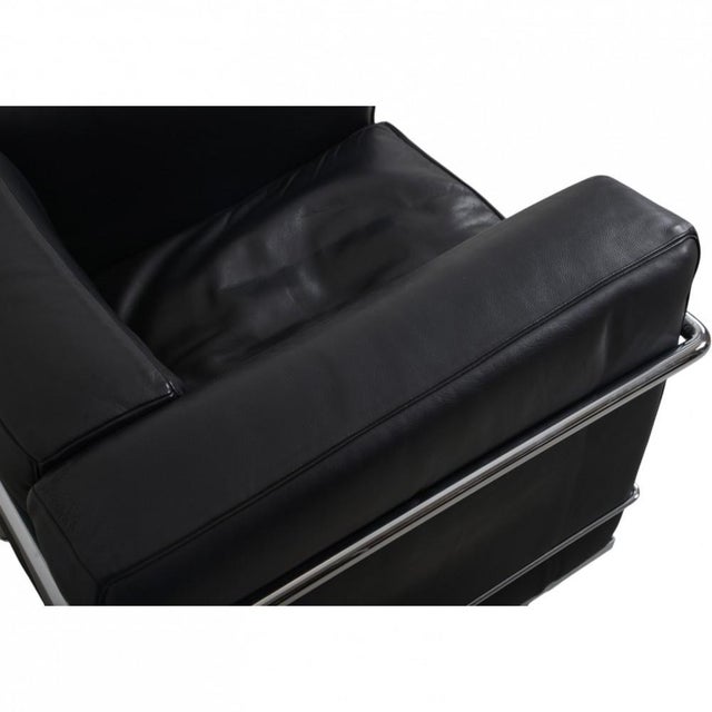 Animal Skin LC2 Chair in Black Leather by Le Corbusier, 2000s For Sale - Image 7 of 17