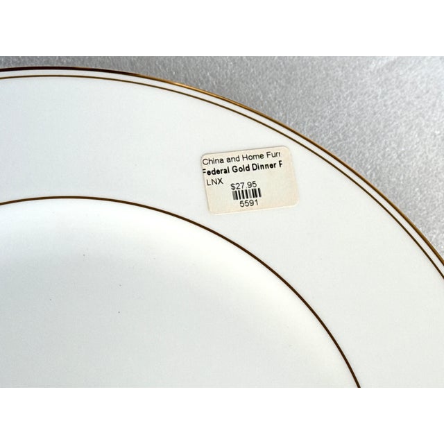 Lenox Lenox Federal Gold Fine Bone China Dinner Plates - Brand New For Sale - Image 4 of 11