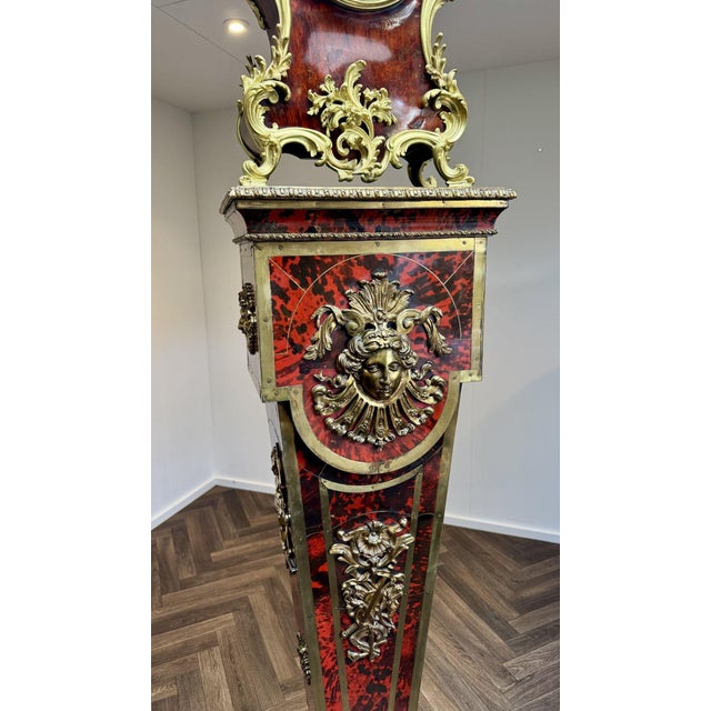 Antique French Boulle Bracket Clock and Pedestal, 1860, Set of 2 For Sale - Image 4 of 13