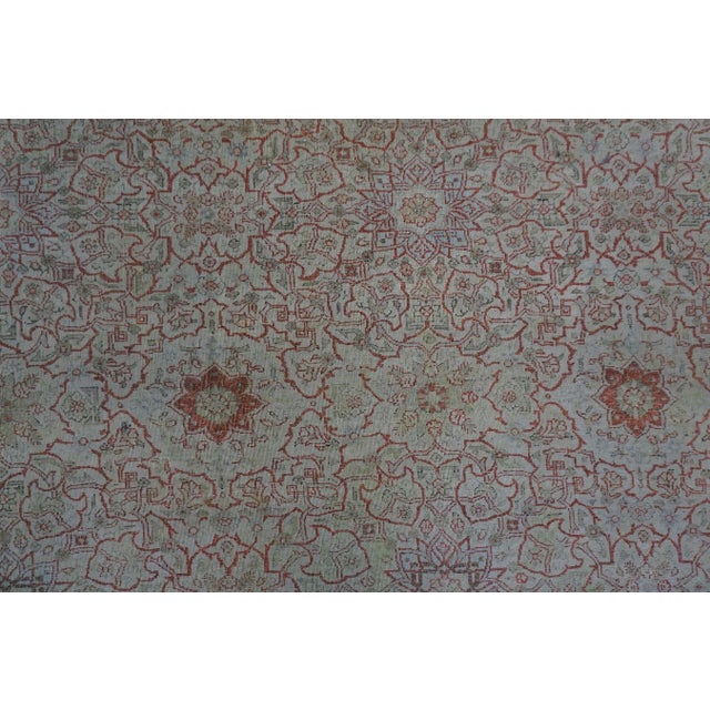 1920s 1920s Beige Ground Antique "Crisp Design Logic Knotted Wool Persian Tabriz Rug For Sale - Image 5 of 9