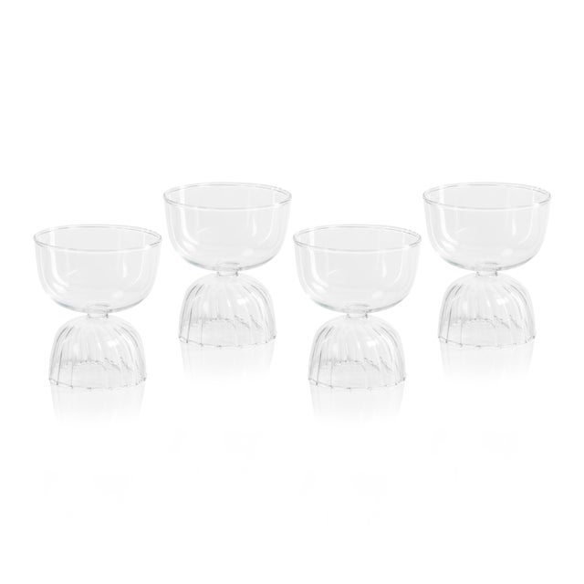 Leighton Glass Compote Bowls, Set of 4 For Sale - Image 4 of 4