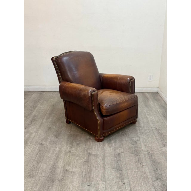 Leather Chair With Matching Ottoman For Sale In Los Angeles - Image 6 of 11