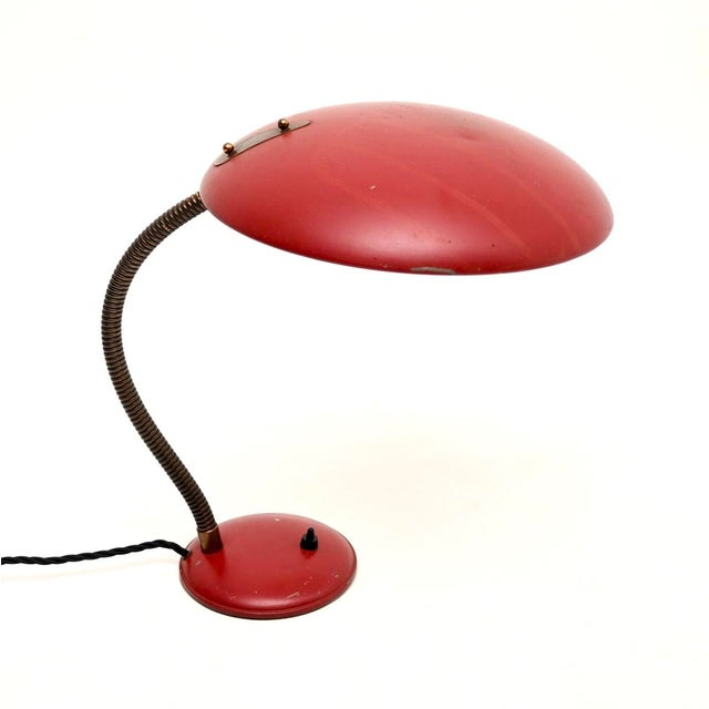 Vintage French Enamelled Tole and Brass Desk Lamp, 1950 For Sale - Image 11 of 11
