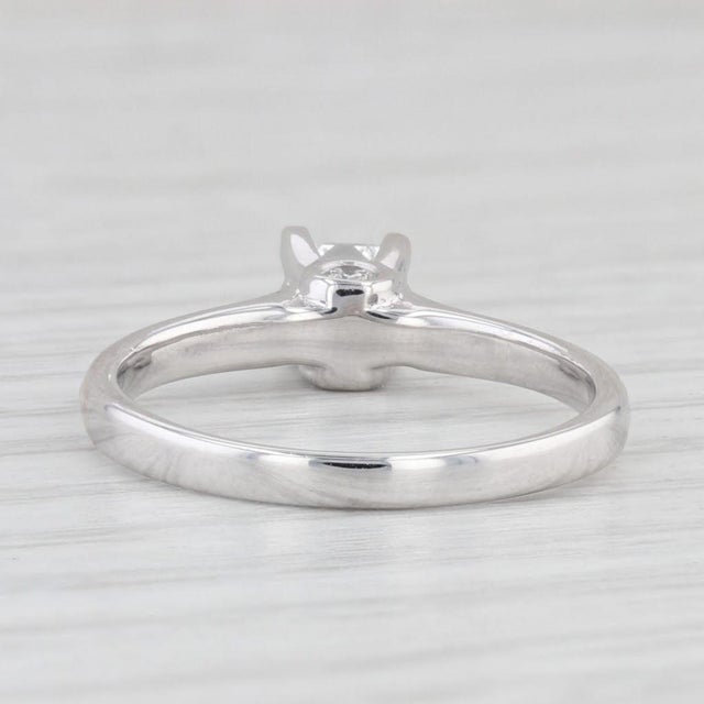 0.47ct Princess Diamond Solitaire Engagement Ring 18k White Gold Size 6.75 For Sale - Image 4 of 8