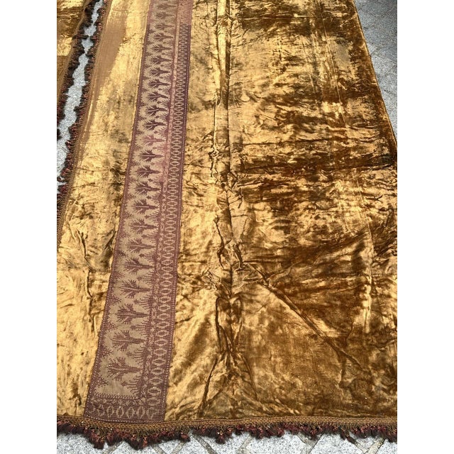 Brown Silk Velvet Curtains, 1890s, Set of 2 For Sale - Image 8 of 18