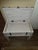 White White Washed Storage Trunk on Stand For Sale - Image 8 of 10