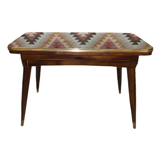 Adjustable Multifunctional Patterned Coffee Table in Glass, 1960s For Sale