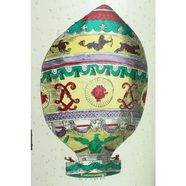 Piero Fornasetti Fornasetti Italian Enameled Metal Hot Air Balloon Umbrella Stand, 1950's For Sale - Image 4 of 17
