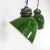 Green Enamelled Cast Top Pendant Lamps from GEC, 1940s, Set of 2 For Sale - Image 3 of 10