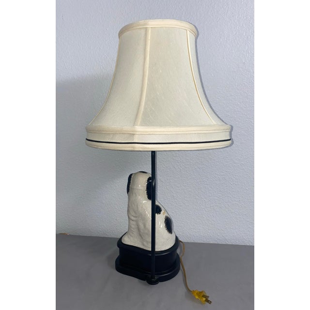 1930s 1930s Staffordshire Dog Lamp by Frederick Cooper With Original Shade For Sale - Image 5 of 11