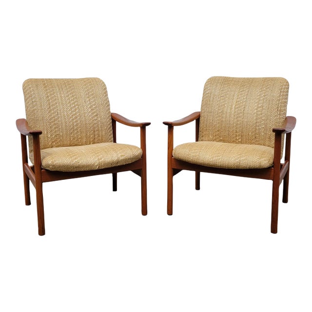 1960s Mid Century Teak Chairs by Alf Svensson -Pair For Sale