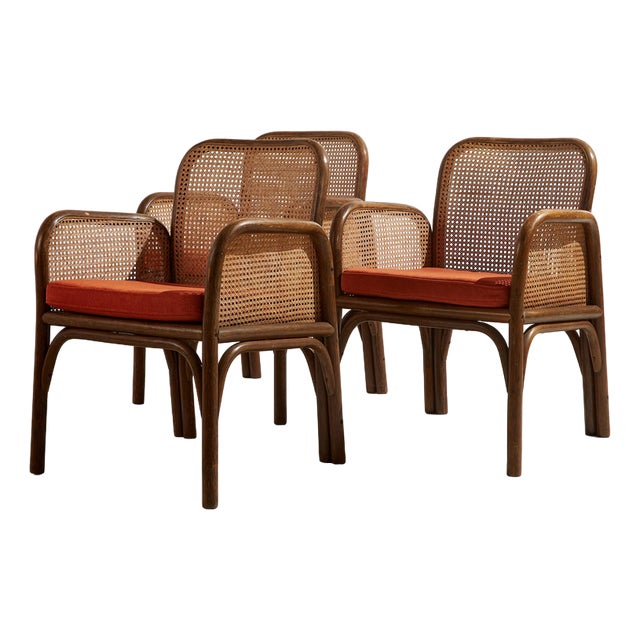 Vintage Armchair in Bamboo and Rattan, 1970s For Sale