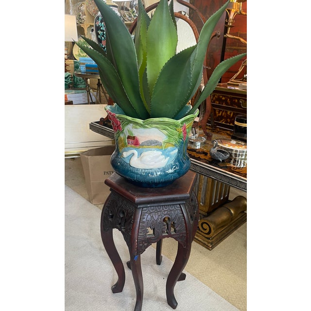 1940s Antique Chinese Carved Wood Pedestal/Stool, C.1940s For Sale - Image 5 of 8