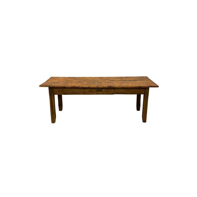 Late 19th Century Rustic Table in Fir and Chestnut with Drawer For Sale - Image 5 of 5